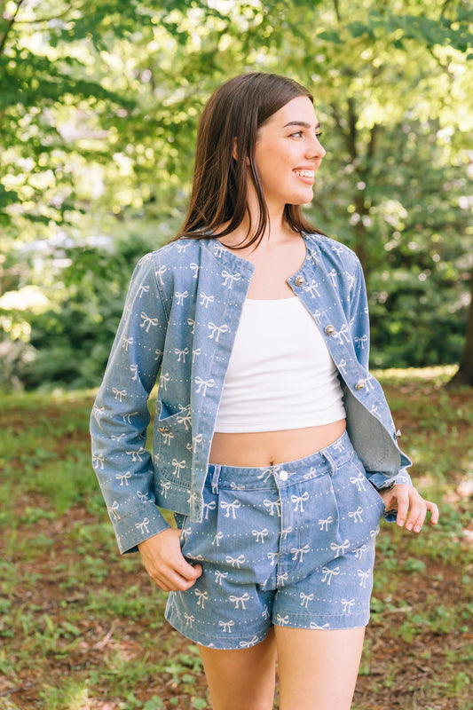 Bow & Blue Denim Set
